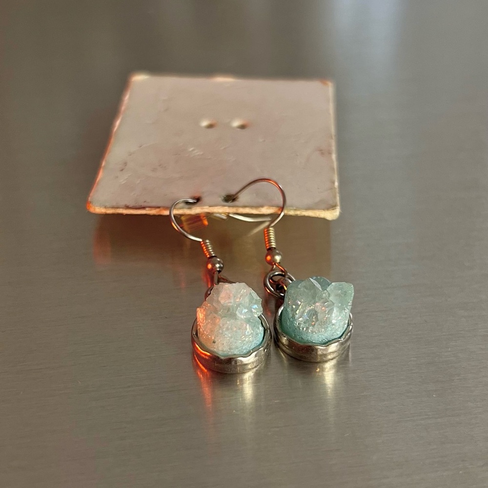 Elegant Silver and Blue Stone Earrings